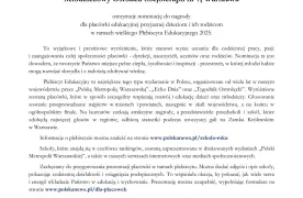 MOS 7 został zgłoszony do nagrody w kategorii Szkoła Roku w tegorocznej edycji Plebiscytu Edukacyjnego 2025